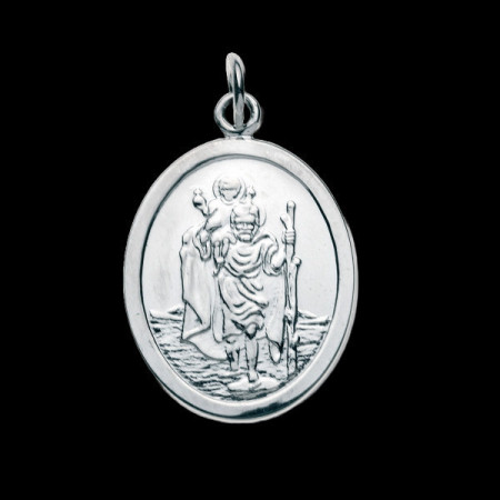 Médaille St Christophe oval Argent