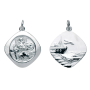 Médaille St Christophe carrée reversible Argent