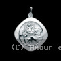 Médaille St Christophe carrée reversible Argent