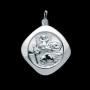 Médaille St Christophe carrée reversible Argent