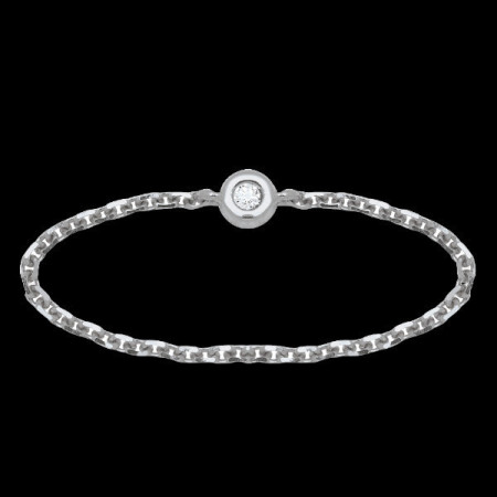 Bague chaîne diamants Or Gris
