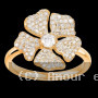 Bague Hibiscus diamants Or