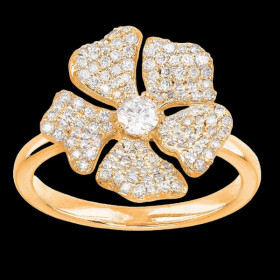 Bague Hibiscus diamants Or