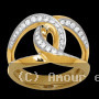 Bague double boucle diamants Or