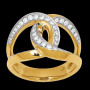 Bague double boucle diamants Or
