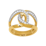 Bague double boucle diamants Or