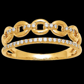 Bague grain de café diamants Or