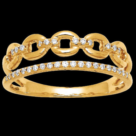 Bague grain de café diamants Or
