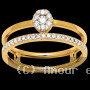 Bague solitaire et alliance diamants Or