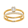 Bague solitaire et alliance diamants Or