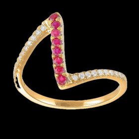 Bague rocher du Diamant Rubis