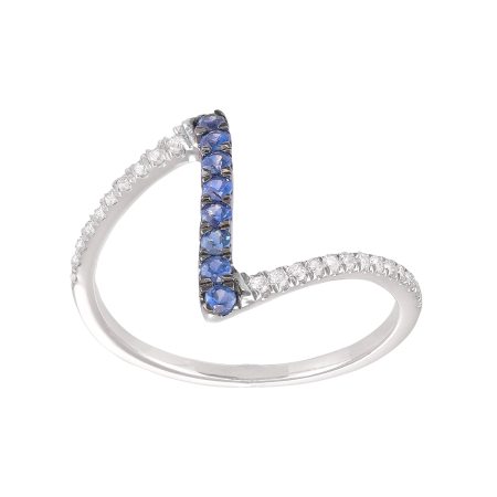 Bague rocher du Diamant Saphirs