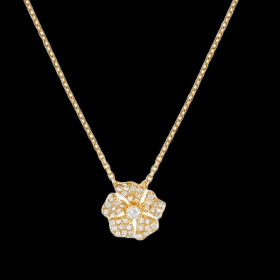 Collier Hibiscus diamants Or 18 Carat