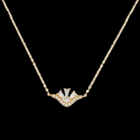 Collier éventail diamants Or 18 Carat