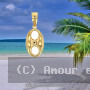 Pendentif grain de café plaqué or