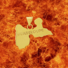 Pendentif Carte de la Guadeloupe Or