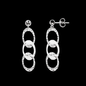 Boucles d'oreilles maille Ovale plate martelée