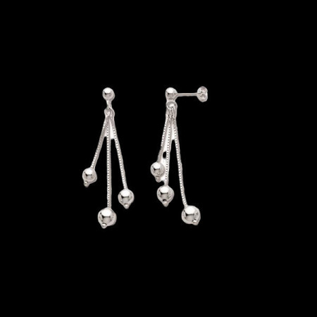 Boucles d'oreilles Boule sur chaine vénitienne
