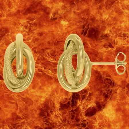 Boucles d'oreilles Noeud Forçat 10 x 17,50 mm or