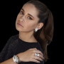 Bague feuilles Banane argent platiné