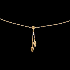 Collier Or 18 Carats Y Boule et Noeud Forçat