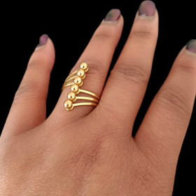 Bague Ligne Boules Acier Inoxydable