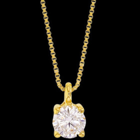 Collier oxyde de zirconium or 9 Carats