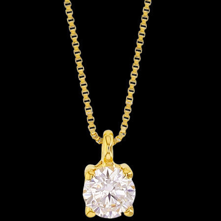 Collier oxyde de zirconium or 9 Carats