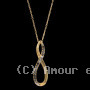 Collier infini pavés oxydes et lisse Plaqué or