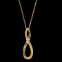 Collier infini pavés oxydes et lisse Plaqué or
