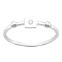 Bague Motif Carré avec Oxyde de Zirconium Argent