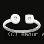 Bague motifs Carré et Rond avec 1 Zircone Argent