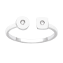 Bague motifs Carré et Rond avec 1 Zircone Argent