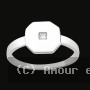 Bague motif Octogone Oxyde Zirconium Argent