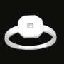 Bague motif Octogone Oxyde Zirconium Argent