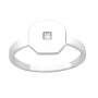 Bague motif Octogone Oxyde Zirconium Argent