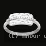 Bague Plaque ligne Oxydes de Zirconium Argent