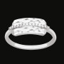 Bague Plaque ligne Oxydes de Zirconium Argent