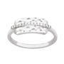 Bague Plaque ligne Oxydes de Zirconium Argent