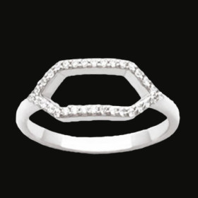 Bague forme pointe avec Zircones Argent