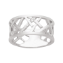 Bague larges motifs géométriques avec Zircones Argent