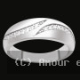 Bague motif Virgules avec Zircones Argent