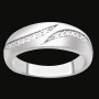 Bague motif Virgules avec Zircones Argent