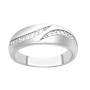 Bague motif Virgules avec Zircones Argent