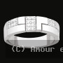 Bague Motif Carrés avec Zircones Argent