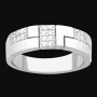 Bague Motif Carrés avec Zircones Argent