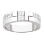 Bague Motif Carrés avec Zircones Argent