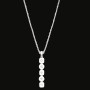 Collier chaîne pendentif Carrés et Ronds Zircones Argent