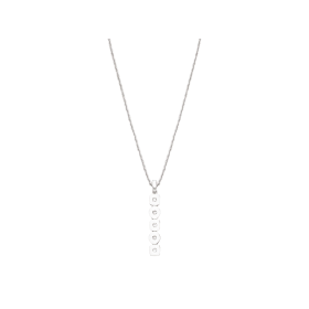 Collier chaîne pendentif Carrés et Ronds Zircones Argent