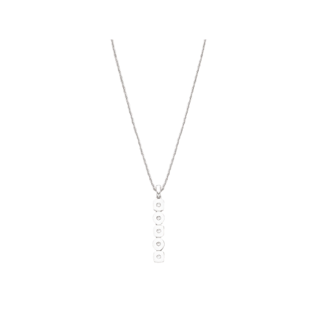 Collier chaîne pendentif Carrés et Ronds Zircones Argent